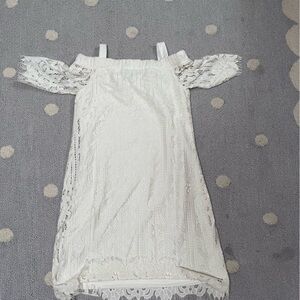 Ava and Yelly lace white dress kids off shoulder
